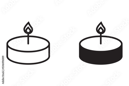 Candle Flame Icon set. Vector Illustration. Eps 10	
