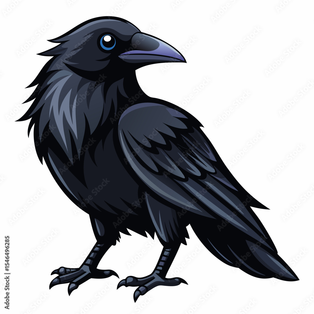Fototapeta premium crow on a white background