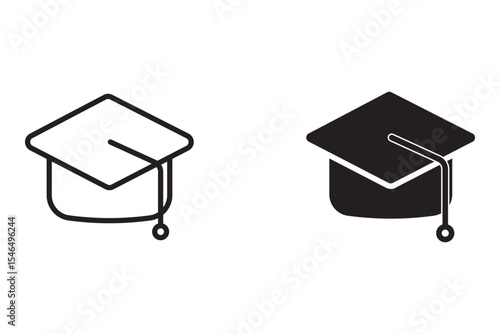 graduate college icon set. toga cap icon. flat illustration vector icon	