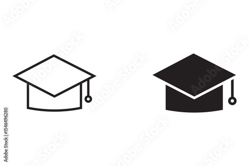 graduate college icon set. toga cap icon. flat illustration vector icon	