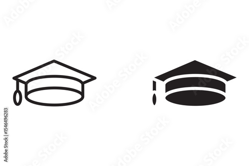 graduate college icon set. toga cap icon. flat illustration vector icon	
