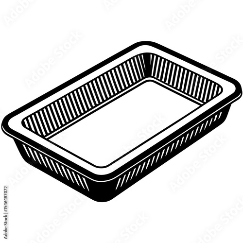 Plastic food tray isolated on white background