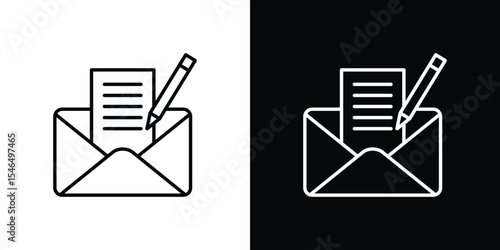 Message writing icon in black. flat graphic vector icon