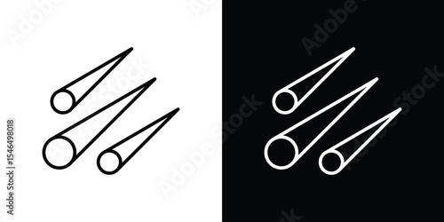Meteor shower icon in black. flat graphic vector icon