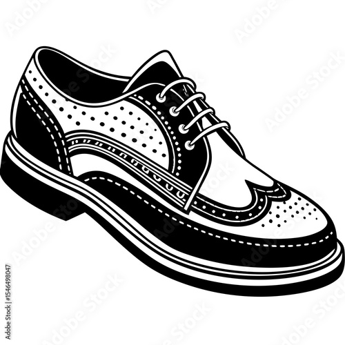 Classic brogue shoe isolated on white background