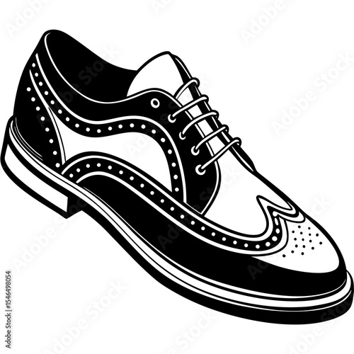 Isolated classic brogue shoe on white background