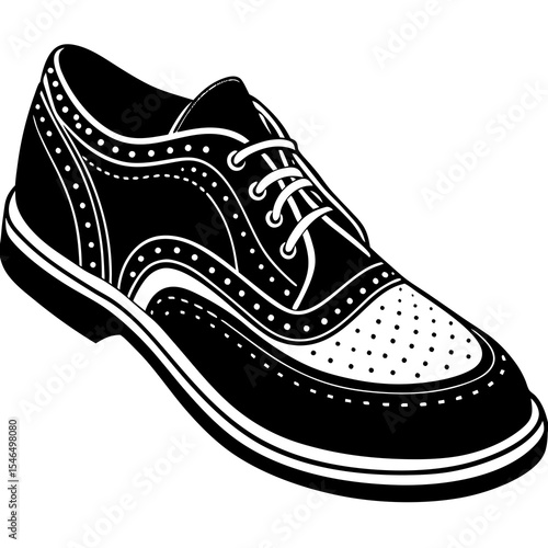 Isolated classic brogue shoe on a white background
