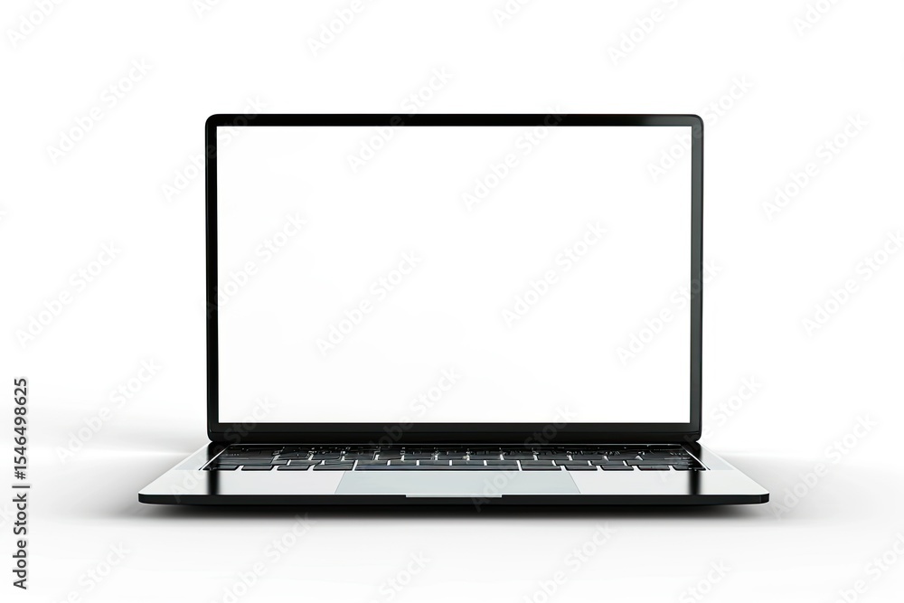 High Detail Picture of Simple Laptop Mockup on White Background High Detail Picture of Simple Laptop Mockup on White Background