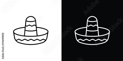 Mexican Hat icon in black. flat graphic vector icon