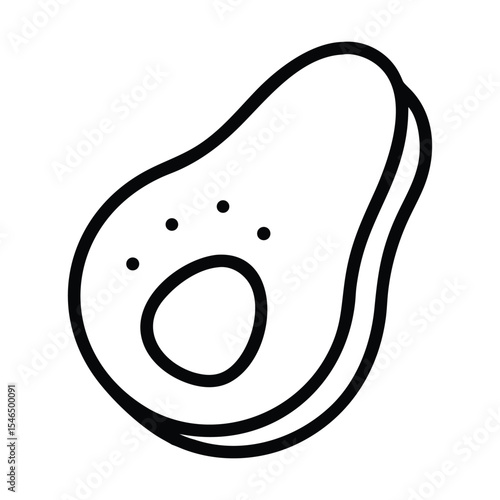 Hand drawn cartoon Vector illustration avocados icon