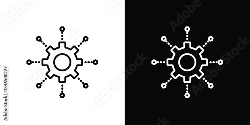 Microservices icon in black. flat graphic vector icon