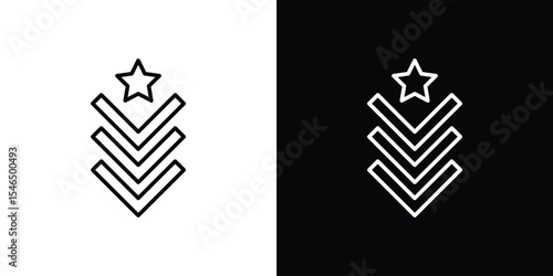 Militar Insignia icon in black. flat graphic vector icon