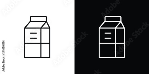 Milk carton icon in black. flat graphic vector icon