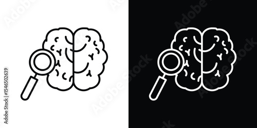 Mind research icon in black. flat graphic vector icon