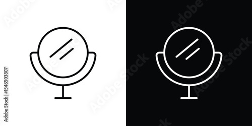 Mirror icon in black. flat graphic vector icon