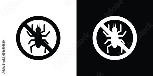 Mite in the prohibition signs in black. flat graphic vector icon