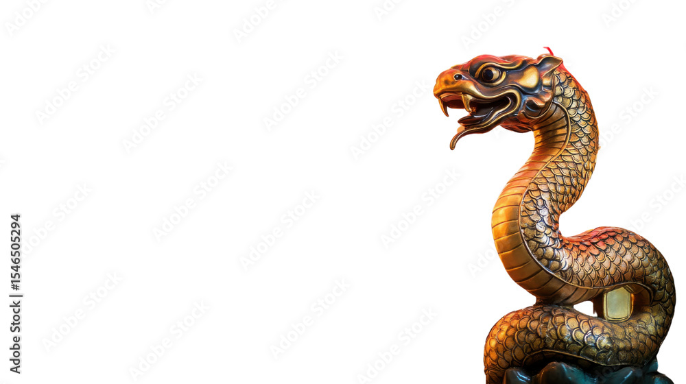 Fototapeta premium Mythical red dragon isolated on white background