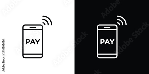 Mobile payment icon in black. flat graphic vector icon