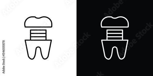Molar crown icon in black. flat graphic vector icon