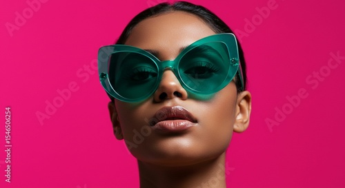 Wallpaper Mural Woman wearing teal sunglasses Torontodigital.ca