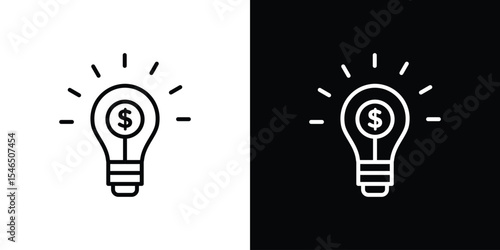 Money idea icon in black. flat graphic vector icon
