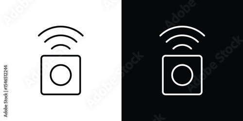Motion sensor icon in black. flat graphic vector icon