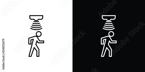 Motion sensor icon in black. flat graphic vector icon
