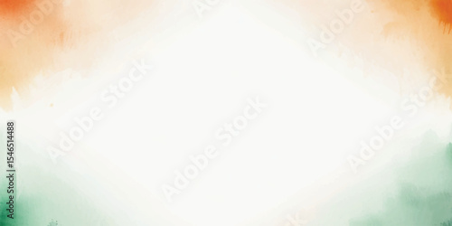 Colorful abstract background with smooth orange and green watercolor textures, ideal for design, indian independence day and republic day vibrant backdrop