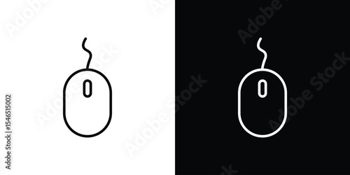 Mouse icon in black. flat graphic vector icon