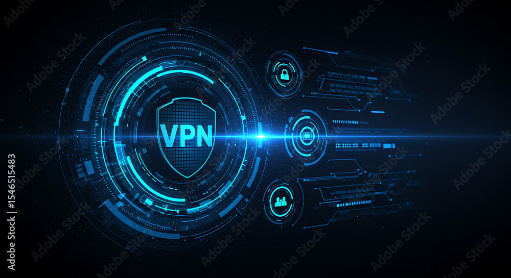 Fototapeta premium Virtual Private Network Concept for Online Protection