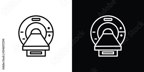 MRI machine icon in black. flat graphic vector icon