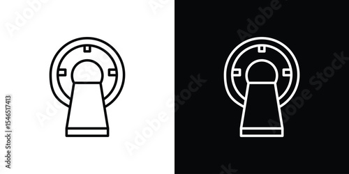 MRI scanner icon in black. flat graphic vector icon