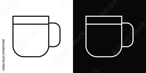Mug icon in black. flat graphic vector icon