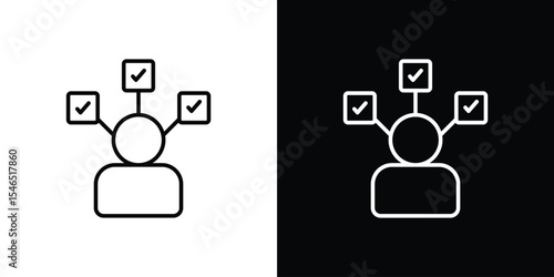 Multitask icon in black. flat graphic vector icon