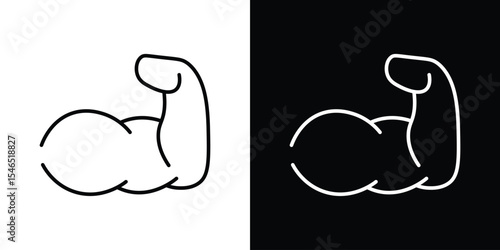 Muscle icon in black. flat graphic vector icon