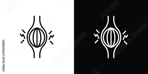Muscle pain icon in black. flat graphic vector icon
