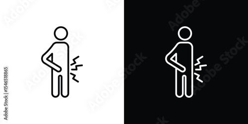 Muscle pain icon in black. flat graphic vector icon