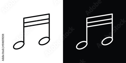 Music icon in black. flat graphic vector icon