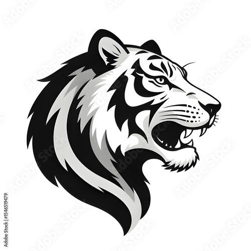 Wallpaper Mural vector mascot  tiger head monocrome logo Torontodigital.ca