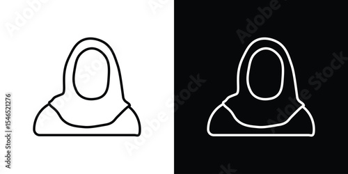 Muslim women icon in black. flat graphic vector icon