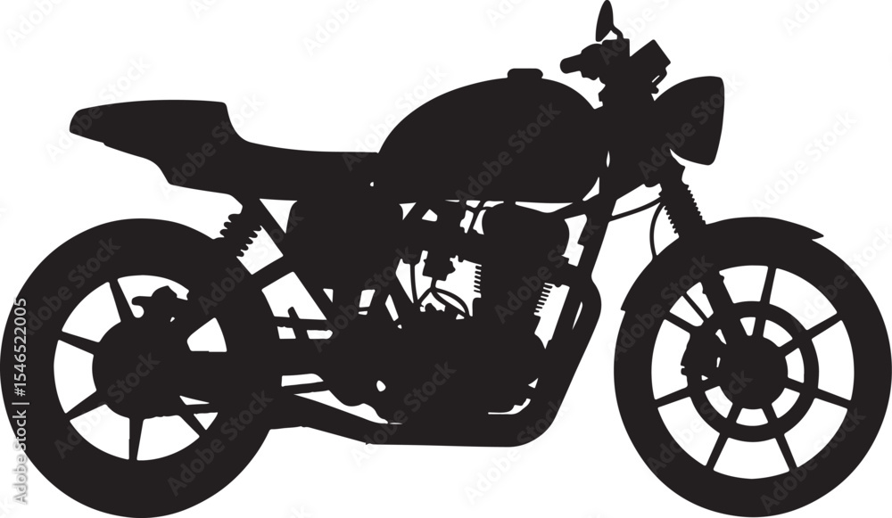 Fototapeta premium Classic motorcycle silhouette side view illustration