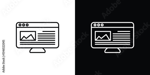 Native Advertising icon in black. flat graphic vector icon