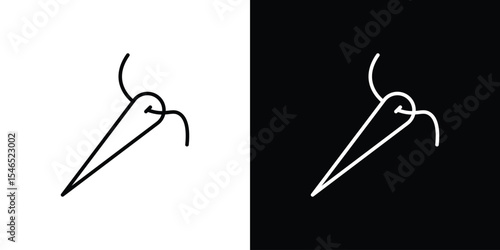 Needle icon in black. flat graphic vector icon