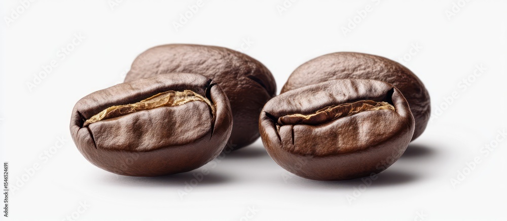 Roasted brown coffee beans isolated on a white background Roasted brown coffee beans isolated on a white background