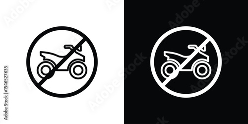 No all terrain vehicle signs in black. flat graphic vector icon