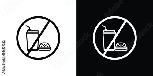 No eating icon in black. flat graphic vector icon