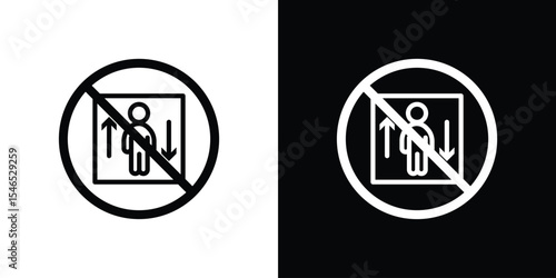 No elevator signs in black. flat graphic vector icon
