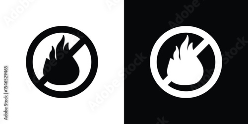 No fire signs in black. flat graphic vector icon