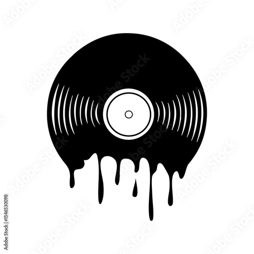 Music Turntable Svg, Vinyl Record Album Svg, Melting Dripping Player Mixer DJ Disc Jockey Club Stereo Sound Design Art Logo Svg, Png Vector Clipart for Cricut