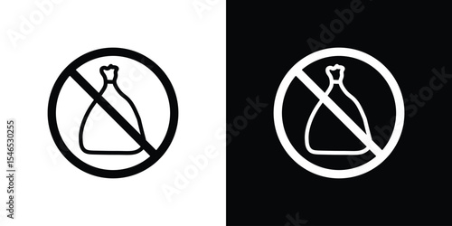 No garbage signs in black. flat graphic vector icon